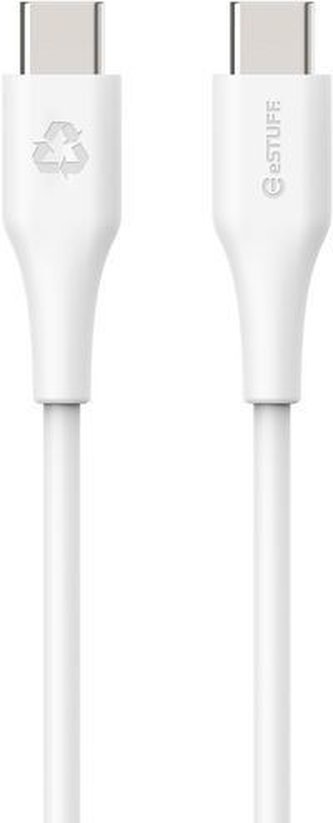 eSTUFF INFINITE Super Soft USB-C to USB-C Cable, 0,5m, 100% recyklovaný, bílá
