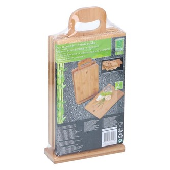 Prkénko na krájení a stojan sada 7 ks bambus