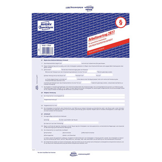 Pracovní smlouva DE Avery Zweckform, 2877, komerční, A4, 3 stranná