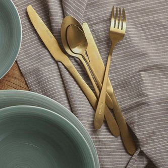 Sada nerezových příborů ABELE zlatá 16 kusů 985151 Homla