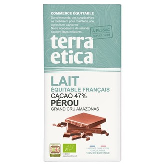 Terra Etica Bio mléčná čokoláda Peru Amazonas 47 % , 100 g
