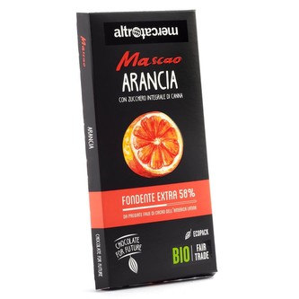Bio hořká čokoláda Mascao s pomerančovým aroma, 100 g