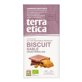 Terra Etica Bio mléčná čokoláda se sušenkami Peru 42 %, 100 g