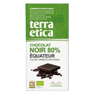 Terra Etica Bio hořká čokoláda Ekvádor 80 %, 100 g