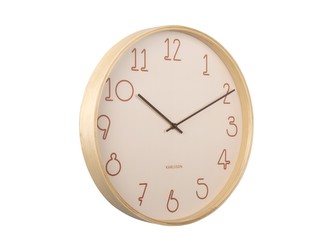 Nástěnné hodiny Sencillo 40cm pískově hnědá Karlsson