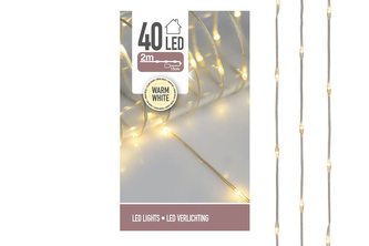 Pohádková světla na baterie 40 teplých bílých LED, délka 2 m