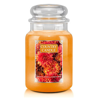 Svíčka ve skleněné dóze Country Candle, 24oz | Large Jar | Golden Mums Honeycrisp