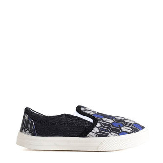 Oldcom Slip-On BOSTON Romb Teen Velikost: 35, Barva: Černá