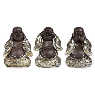 Figurka - 3 sada  - Čínský Buddha - Nevidím, neslyším, nemluvím zlo