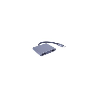 PremiumCord MST adaptér USB-C na 2x HDMI, USB3.0, PD, rozlišení 4K a FULL HD 1080p