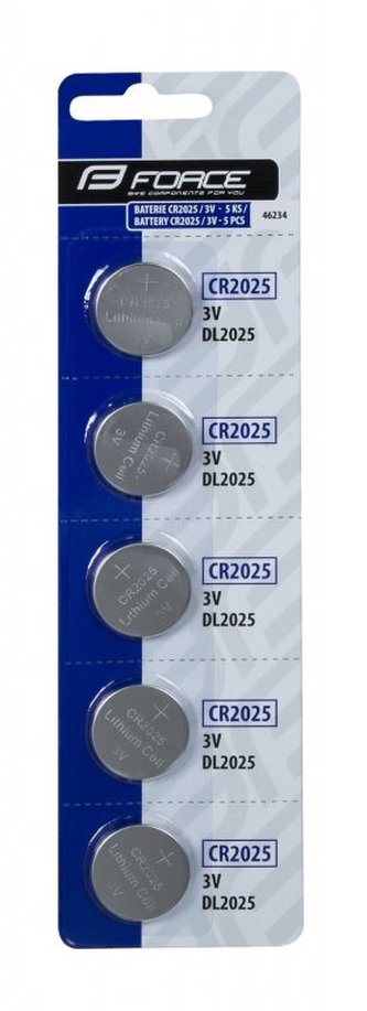 baterie CC+pulsmetrů FORCE CR2025 5ks