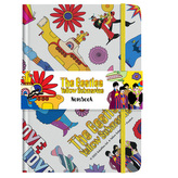 Linkovaný A5 zápisník z recyklovaného papíru - The Beatles Yellow Submarine-bílý