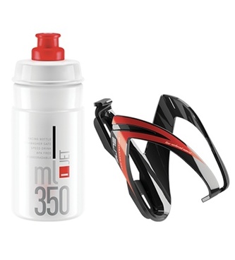 lahev ELITE Jet  350 ml+ košík Kit Ceo černá/červená