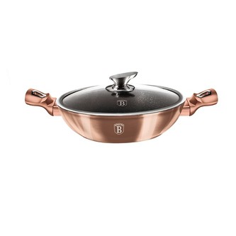 Pánev WOK s mramorovým povrchem 30 cm Rosegold Metallic Line