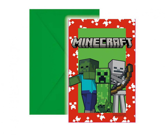 Party pozvánky - Minecraft Creeper - 6 ks Party pozvánky - Minecraft Creeper - 6 ks