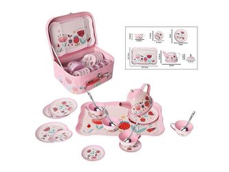 Metalowy zestaw do herbaty w walizeczce