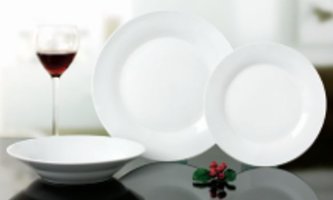 talíř d22cm hluboký, TRADE, bílý porcelán