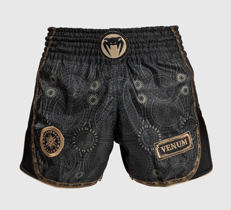 Thajské šortky Venum Santa Muerte Dark Side černo-hnědá XL