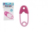 Chrastítko špendlík plast 12cm růžové 0+