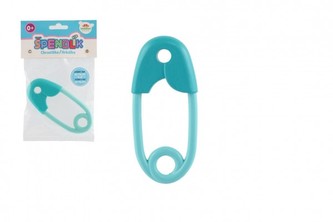 Chrastítko špendlík plast 12cm tyrkysové  0+