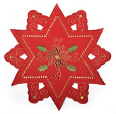 Vánoční dekorační ozdobný ubrousek MAGICAL XMAS vzor C, červená, O 30 cm