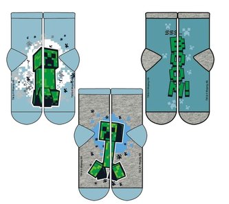 SADA 3 KS PONOŽKY MINECRAFT - velikost 31-34