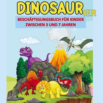 Dinosaurier-Aktivitätsbuch für Kinder: 100 Seiten kleines Dinosaurier-Aktivitätsbuch, Ausmalbilder, Punktmarker, Punkt-zu-Punkt,