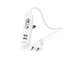 Hama síťová nabíječka s prodlužovacím kabelem, 2x USB-A, 1x el. zásuvka Euro, 1,9 m