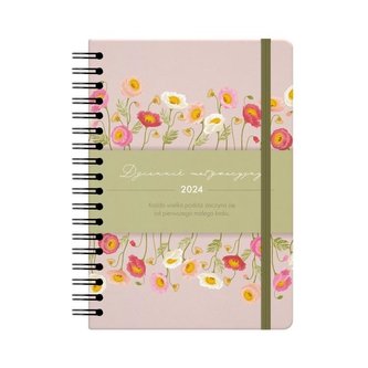 Dziennik motywacyjny 2024 A5 pudrowy róż ALBI
