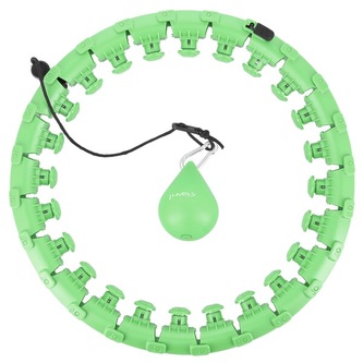 HHW12 PLUS SIZE ZELENÁ MASÁŽNÍ HULA HOOP OBRUČ SE ZÁVAŽÍM HMS