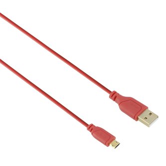 Hama micro USB kabel Flexi-Slim, oboustranný konektor, 0,75 m, červený