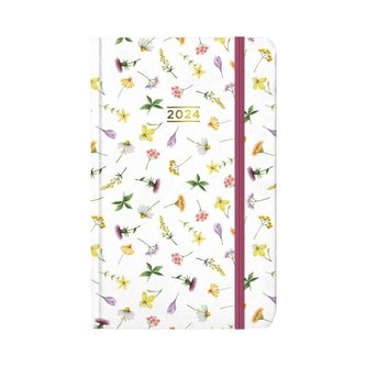 Kalendarz kieszonkowy 2024 Biały w kwiaty ALBI