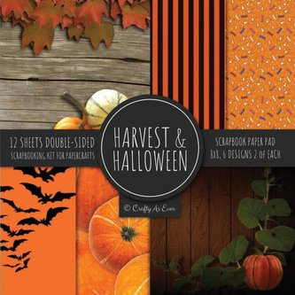 Harvest & Halloween Scrapbook Paper Pad 8x8 Scrapbooking Kit for Papercrafts, Cardmaking, Printmaking, DIY Crafts, Orange Holida