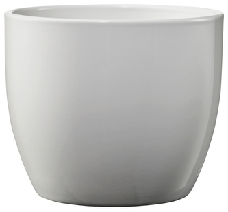 Keramický květináč Basel lesklý 13 cm světle šedý