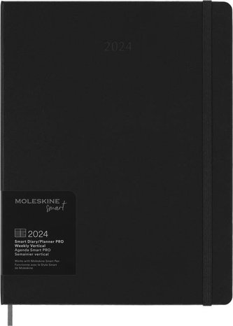 Moleskine Smart plánovací zápisník PRO 2024 tvrdá vazba černý XL