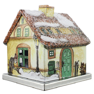 Svícen na františek Idena, rozměry 7 x 5 x 6 cm, žlutý motiv psa