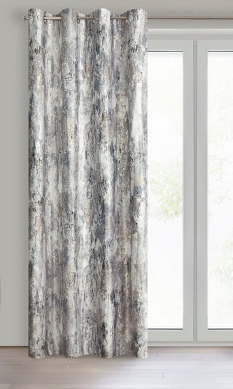 Dekorační vzorovaný velvet závěs s kroužky MELEA šedá 140x250 cm (cena za 1 kus) MyBestHome