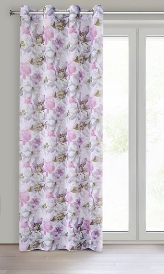 Dekorační jemný závěs s kroužky BELL béžová/růžová 140x250 cm (cena za 1 kus)  MyBestHome