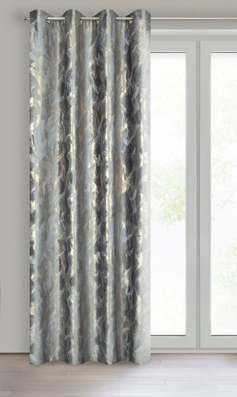 Dekorační vzorovaný velvet závěs s kroužky TANGO šedá 140x250 cm (cena za 1 kus) MyBestHome