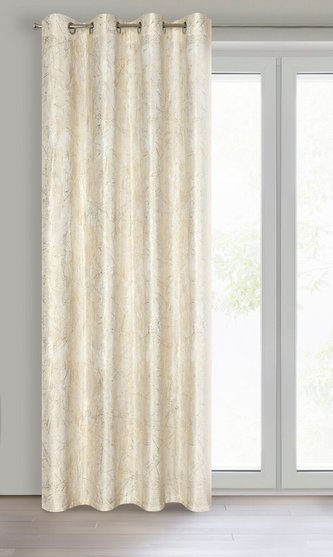 Dekorační vzorovaný velvet závěs s kroužky MELEA krémová 140x250 cm (cena za 1 kus) MyBestHome