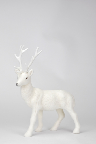 Velurový sob bílý 28 cm