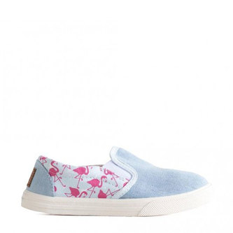 Oldcom Slip-On BOSTON Flamingo Teen (Limitovaná edice) Velikost: 31, Barva: Modrá