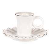 Svícen na kónickou svíčku, porcelánový.