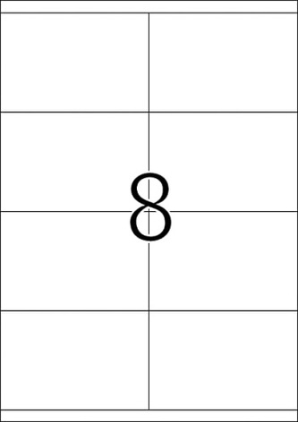 Etikety Top Stick A4/100 ks, 105x70 mm - 8 etiket, bílé