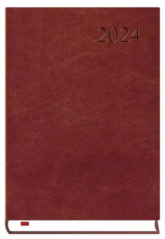 Terminarz 2024 A5 dzienny Asystent bordowy