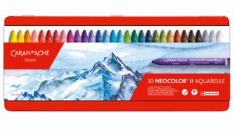 Akvarelové pastely "Neocolor II", 30 různých barev, CARAN D'ACHE 7500.330