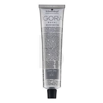 Schwarzkopf Professional Igora Royal SilverWhite Permanent White Refining Color Creme profesionální permanentní barva na vlasy pro platinově blond a šedivé vlasy Pigeon-Gray 60 ml