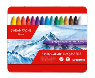 Akvarelové pastely "Neocolor II", 15 různých barev, CARAN D'ACHE 7500.315