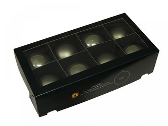 Skleněné baňky granite green 8 cm, sada 8 ks