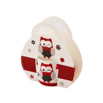 HOME ELEMENTS Hrnek 300 ml, Sova červená